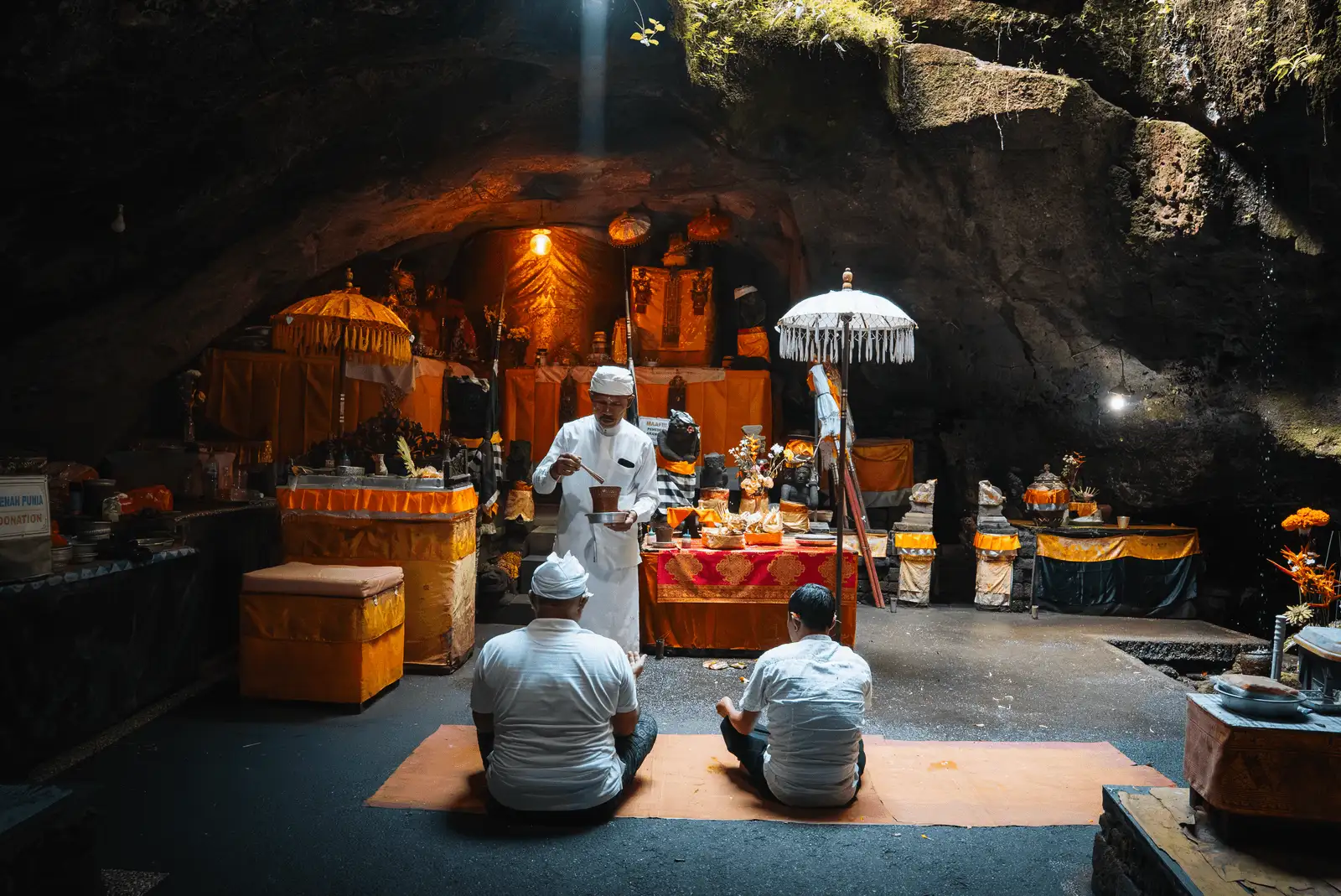 Sacred Water Purification in Bali's Hidden Cave Temple